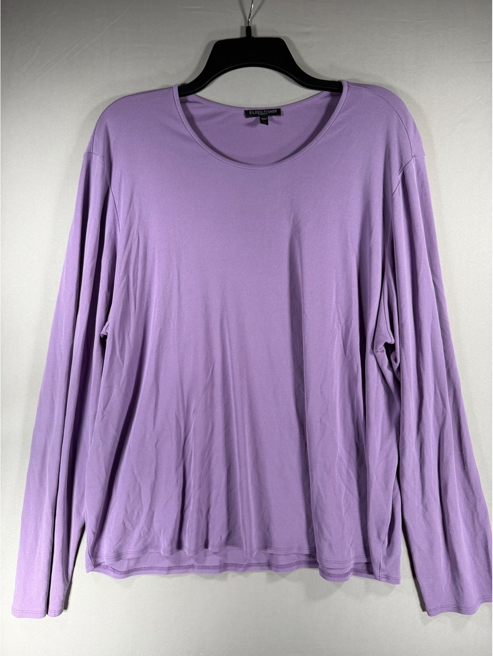 Eileen Fisher Woman Lavender 100% Silk Long Sleeve Top 2X